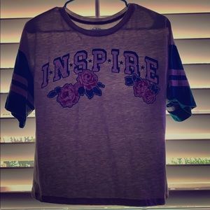 Grey inspire shirt with flowers